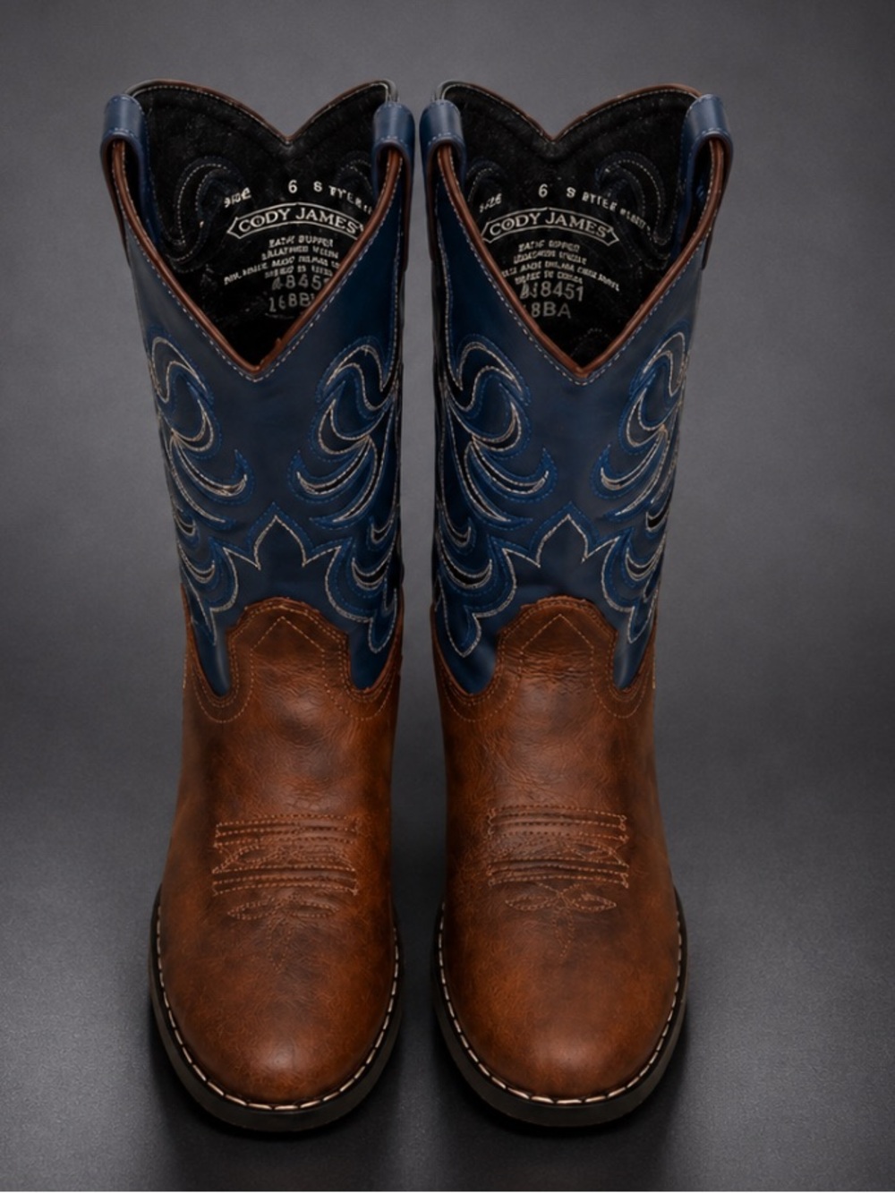 Cody James Brown & Blue Western Cowboy Boots Men’s Size 6D Leather Like New